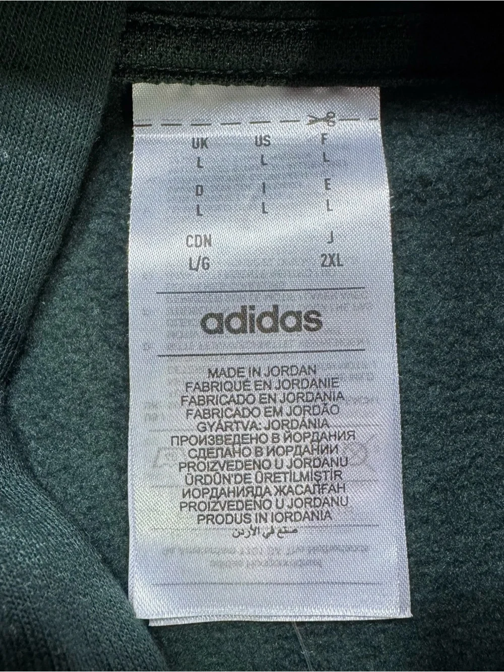 Adidas Three Stripe Mens Essentials Fleece Pocket Hoodie Forest Green Large NWOT